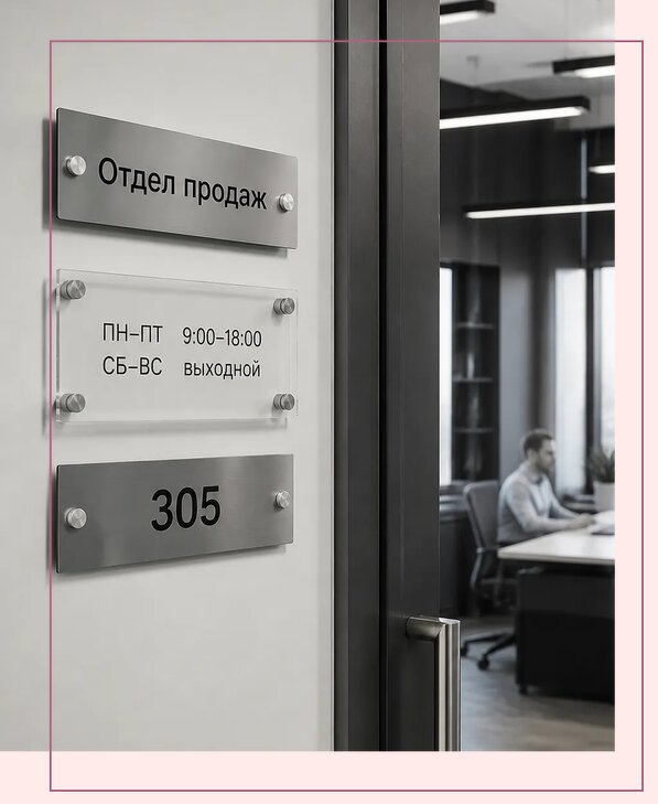 Офисные таблички на дверь в Советской Гавани по цене от 5091 р. | Аванза-Свс